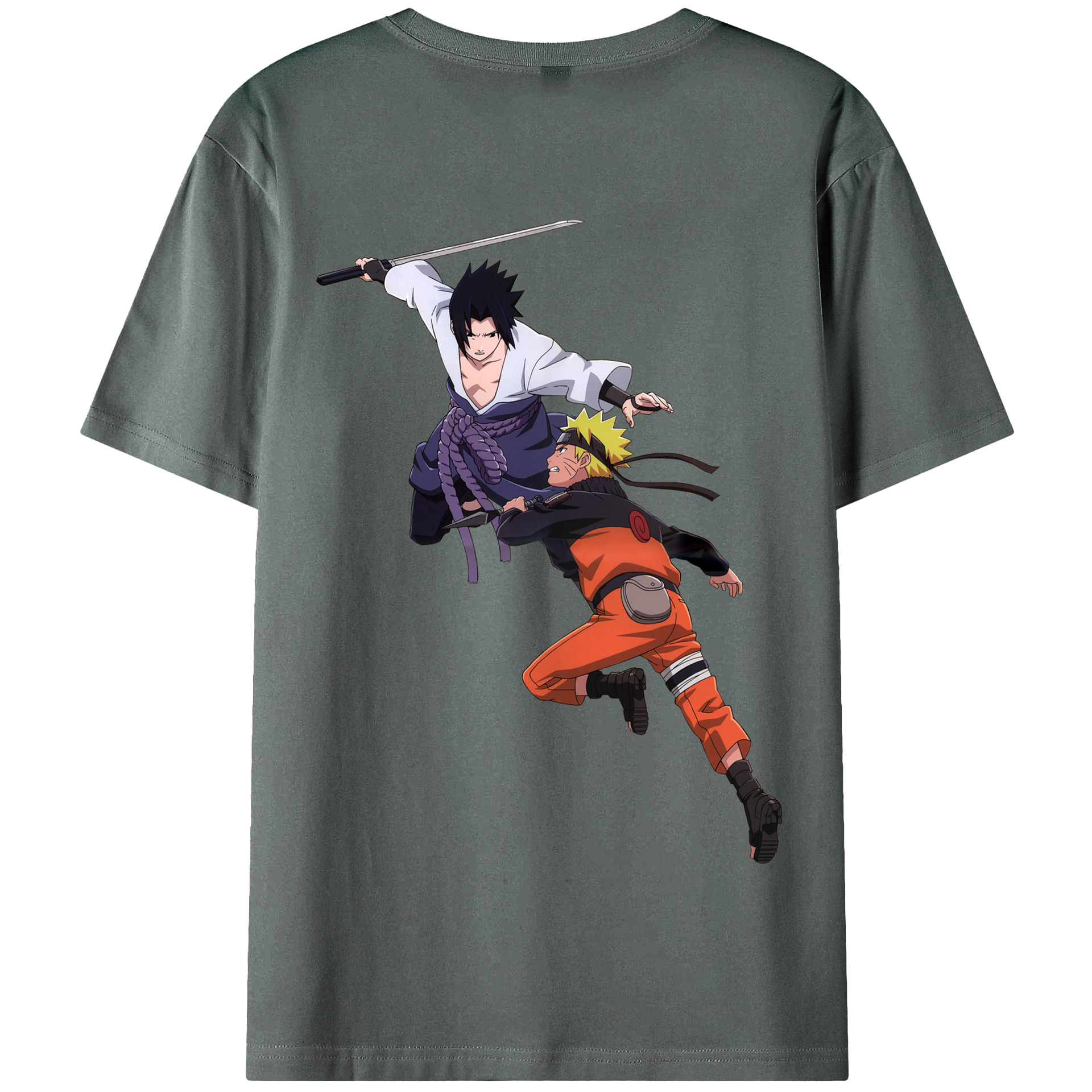 （画像用） NARUTO -ナルト- うちは サスケ Uchiha Sasuke 綿100％半袖Tシャツ（背面プリント）